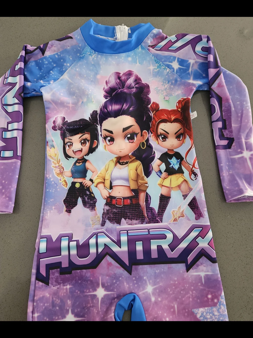 HUNTRX Girls Purple Graphic Rash Guard Swimsuit